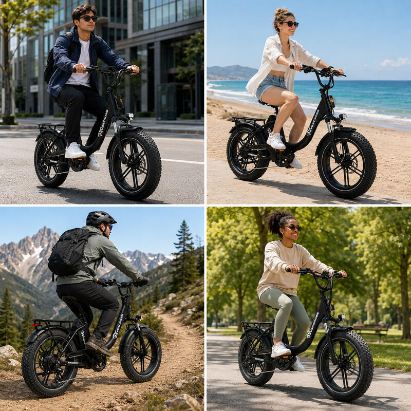Bicicletă Electrică EK6 Ultra-Senzor de cuplu-20x4.0 Fat Tires-Baterie 864Wh