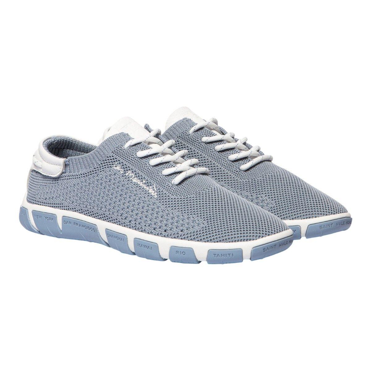 Tennis toile - Sport - Femme - Lacets, talon 25 mm - JAZARIA Bleu 4/5