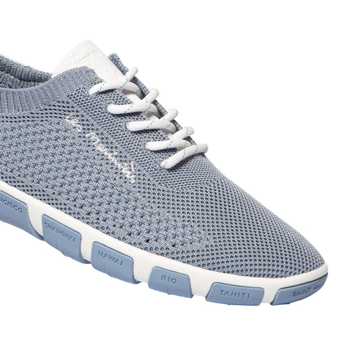 Tennis toile - Sport - Femme - Lacets, talon 25 mm - JAZARIA Bleu 3/5