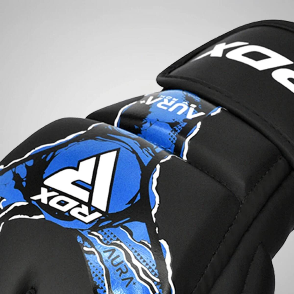 Guanti MMA RDX Aura F17 Nero/Blu - Taglia L 5/7