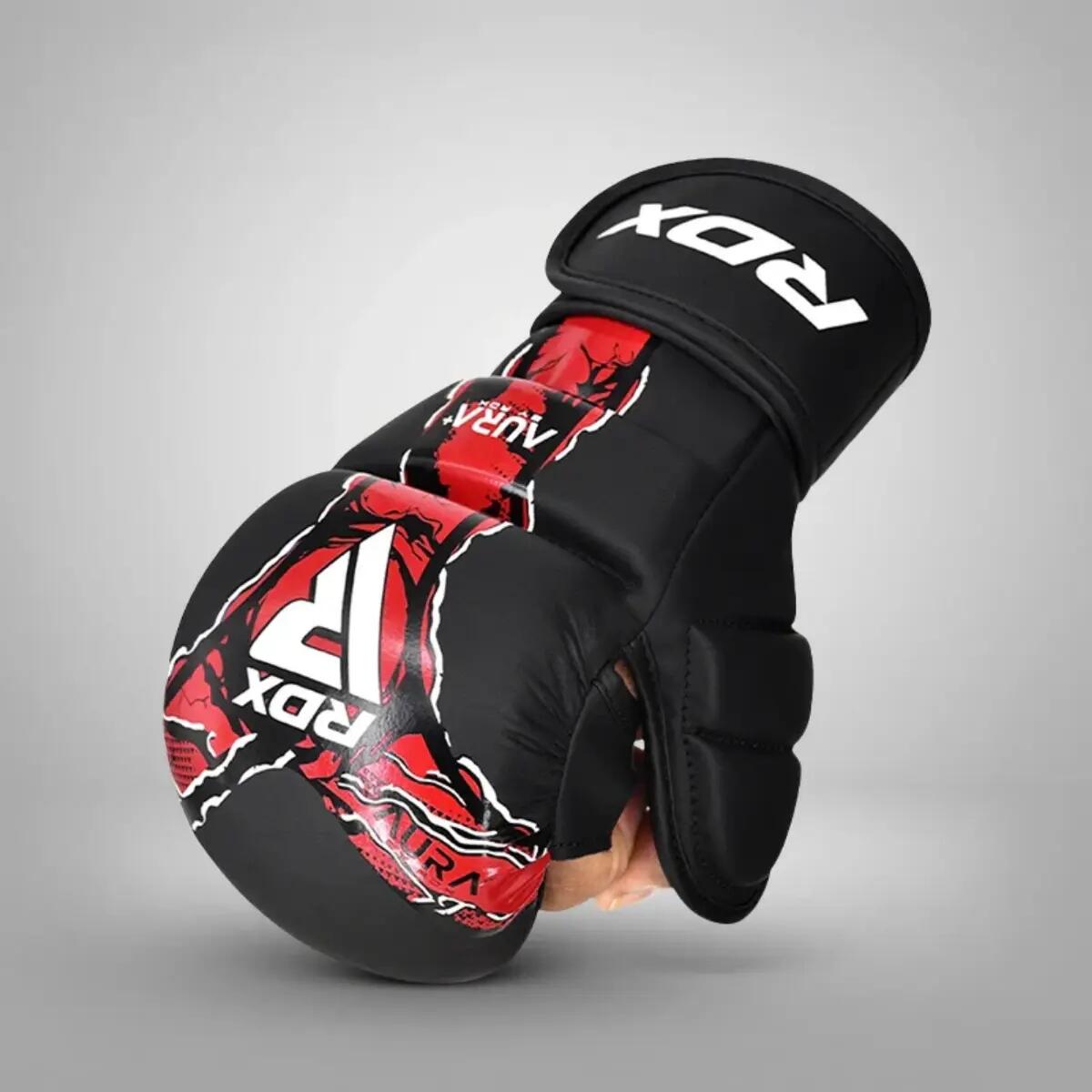 MMA Sparringhandschuhe RDX Aura F17 Schwarz/Rot - Grösse L 7/7
