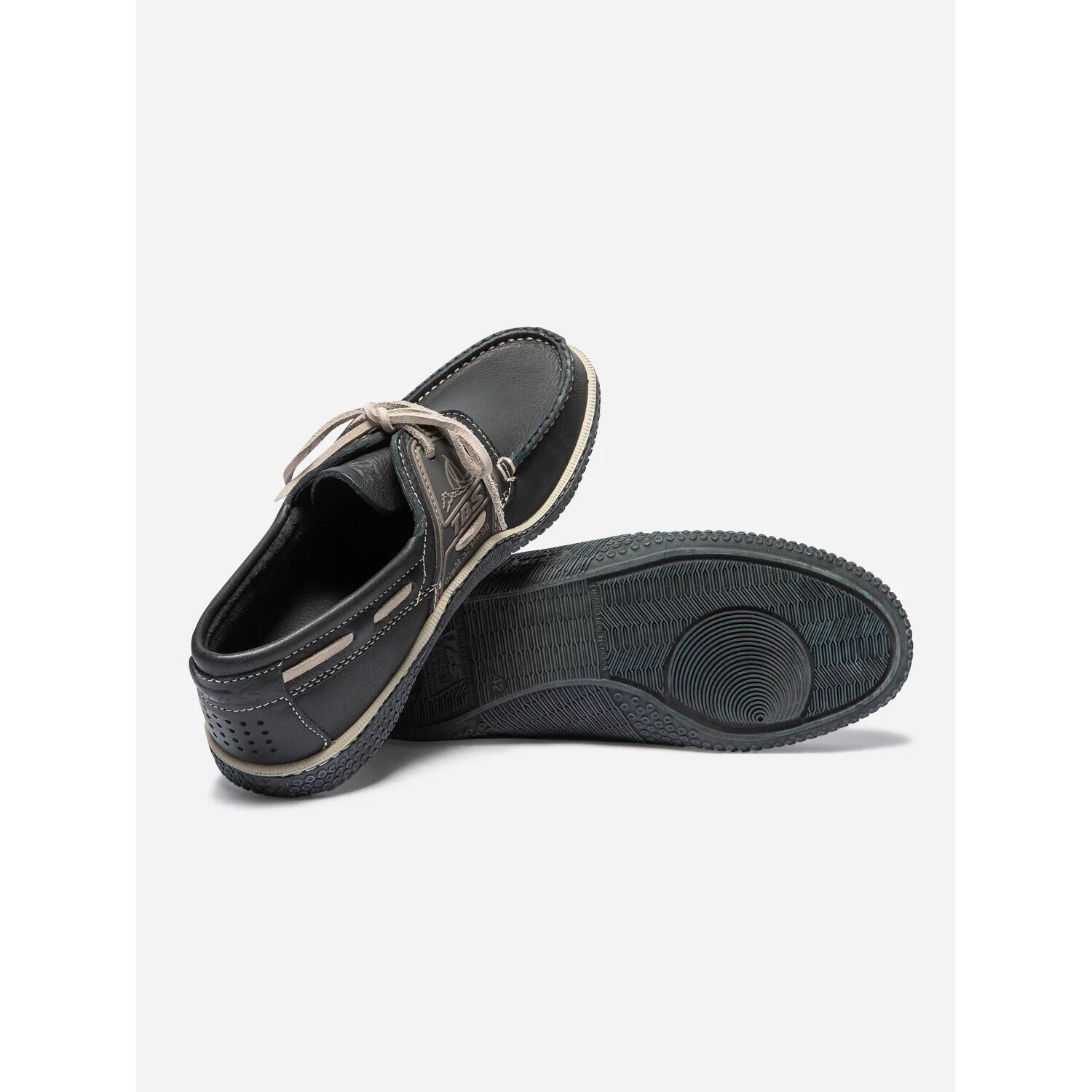 Chaussures bateau - Nautisme - Homme - Lacets cuir - GLOBEK - Bleu/Froment 4/4