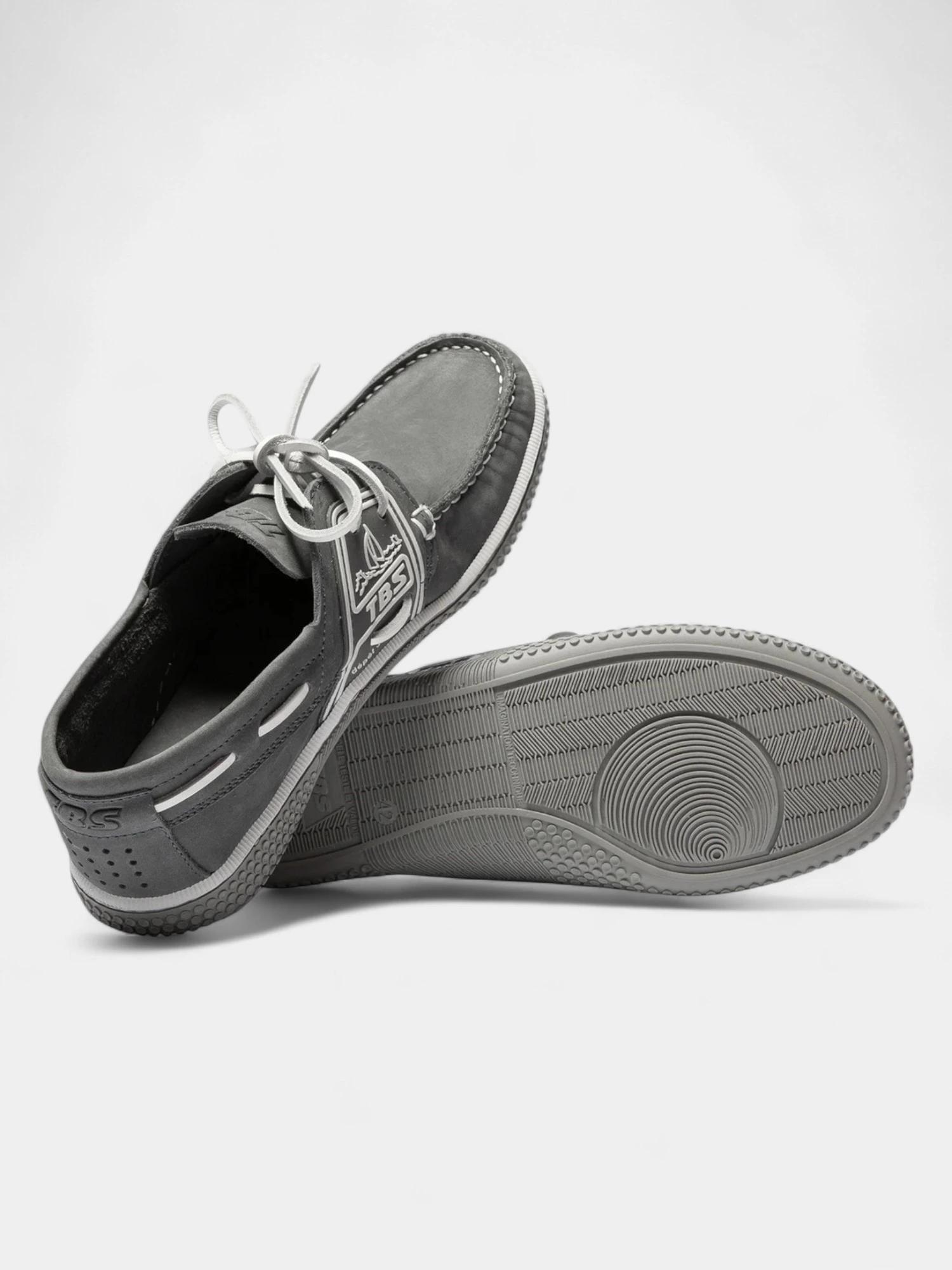 Chaussures bateau - homme - cuir - globek - gris 4/5