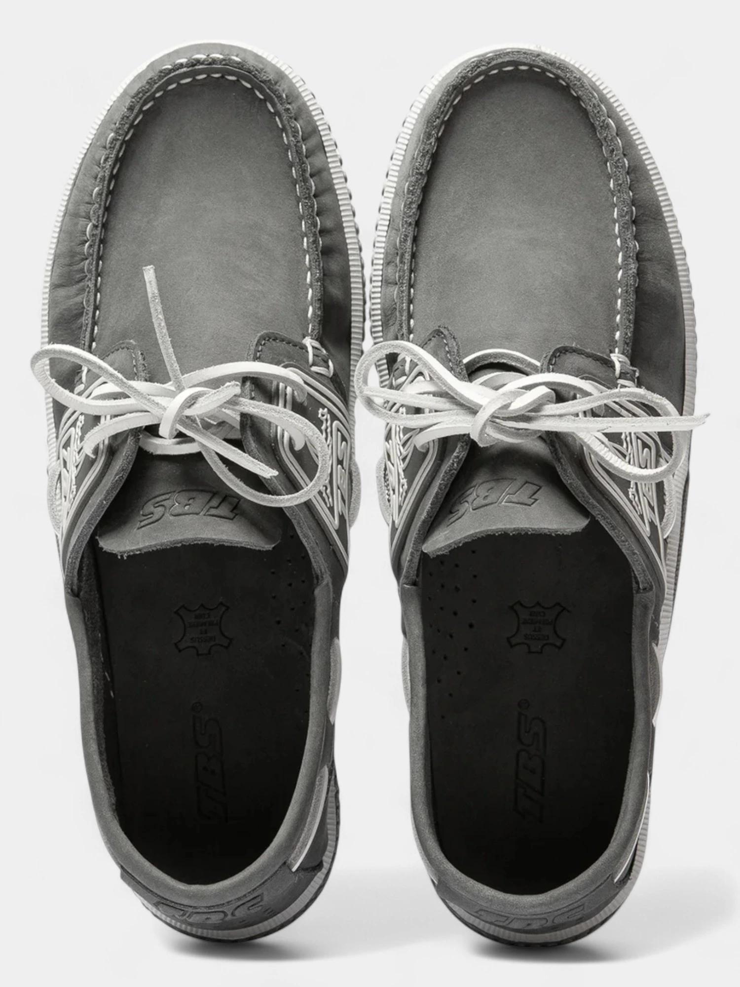 Chaussures bateau - homme - cuir - globek - gris 3/5
