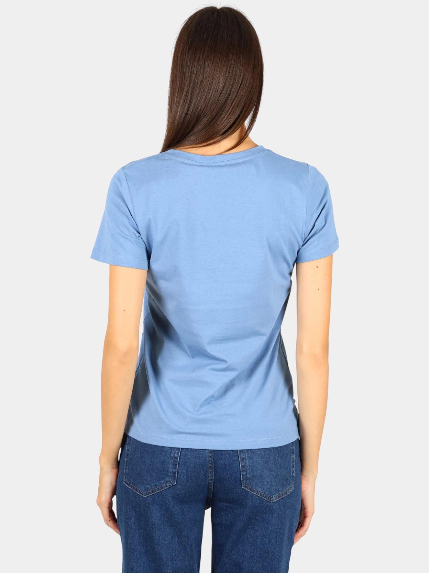 T-shirt - Lifestyle - Femme - Col V, manches courtes, imprimé - MELBATEE - Bleu 3/5