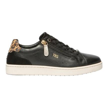 Chaussures, femme, cuir zippées à lacets, vinisia, noir/leopard