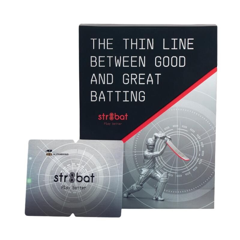 Str8Bat Pro Cricket Bat Smart Sticker V 2.0 - Black/Silver