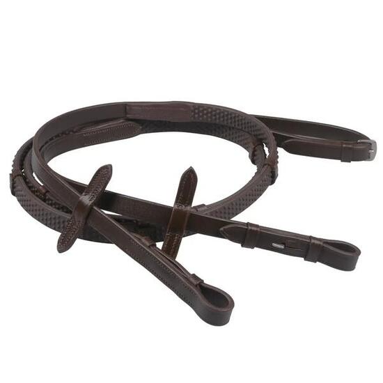 Rênes pour cheval caoutchouc doux avec stops QHP