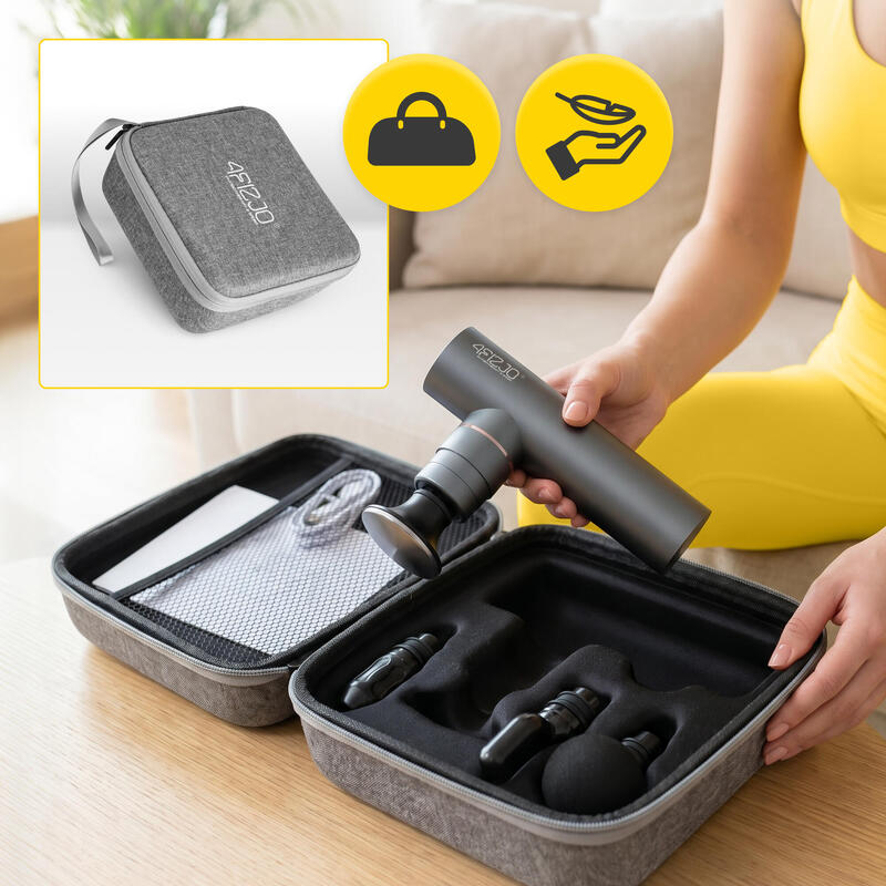 Pistol de masaj fascial HEAT&GO MINI cu cap încălzit, 50W, husă inclusă, 4FIZJO