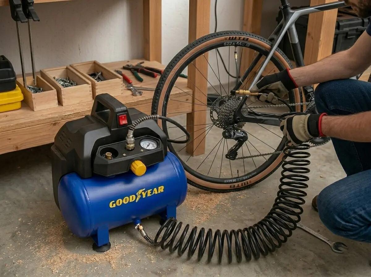Goodyear Compresor de Aire Sin Aceite 6 L, 210 l/min, 8 Bares para Bricolaje 4/5