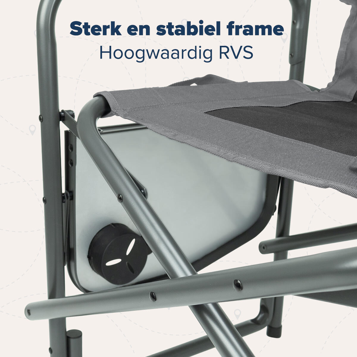 Campingstoel - opvouwbaar - 120kg draagvermogen - lichtgewicht - grijs 6/6