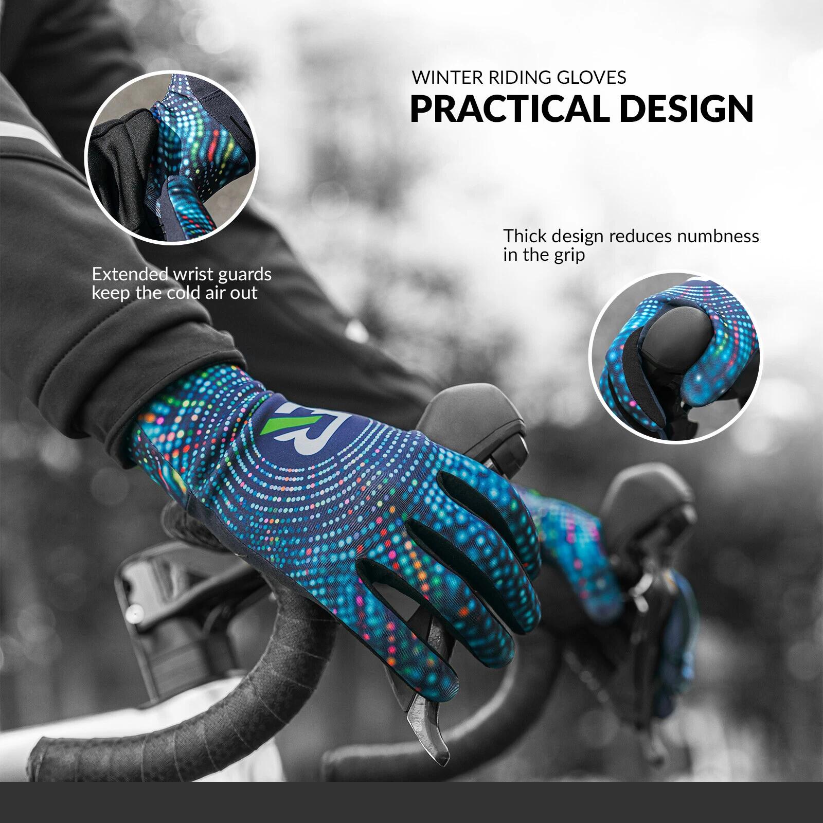 ROCKBROS Wärmende Fahrradhandschuhe Vollfinger 7/8