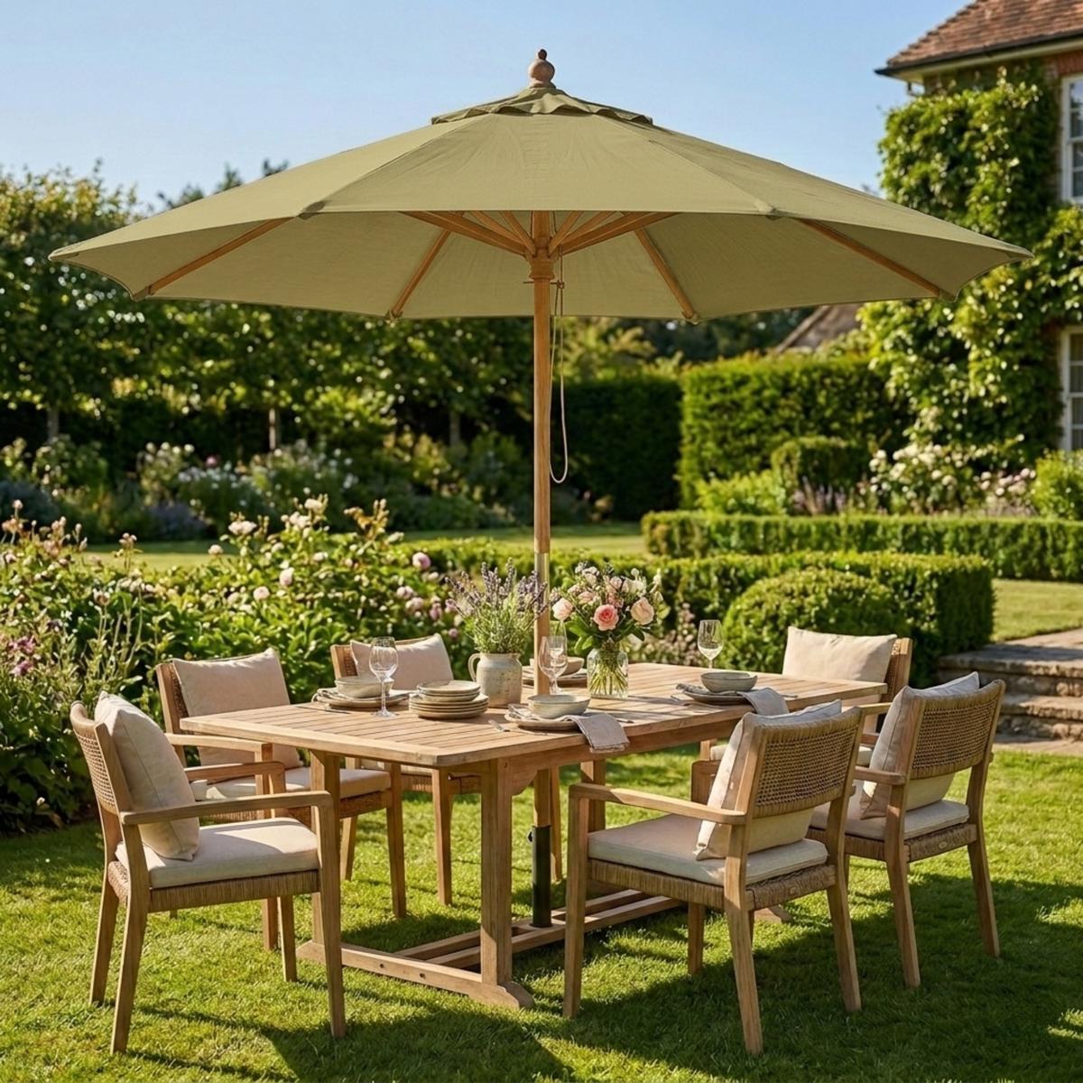 Parasol turystyczny drewniany 250CM składany 6/6
