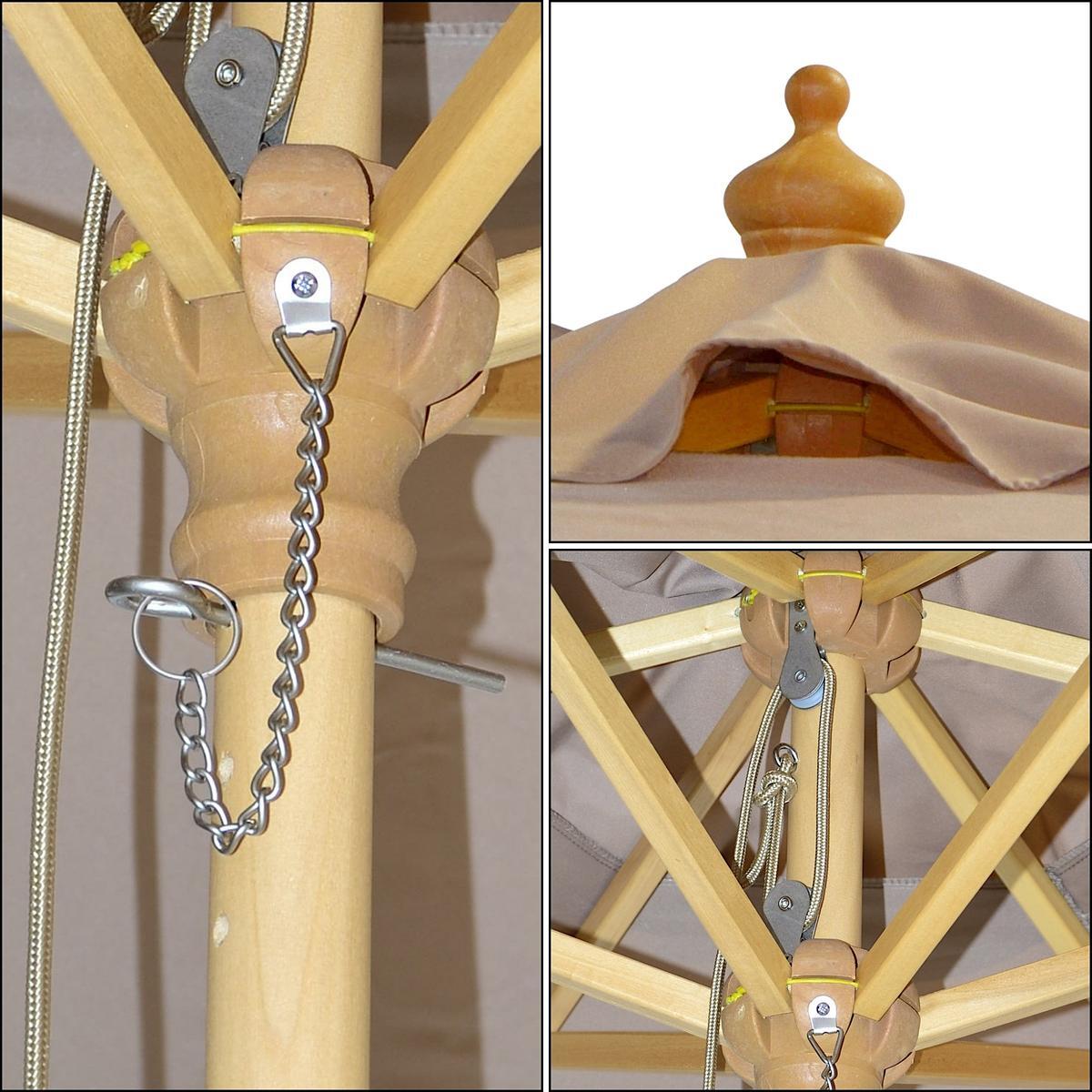 Parasol turystyczny drewniany 250CM składany 5/6