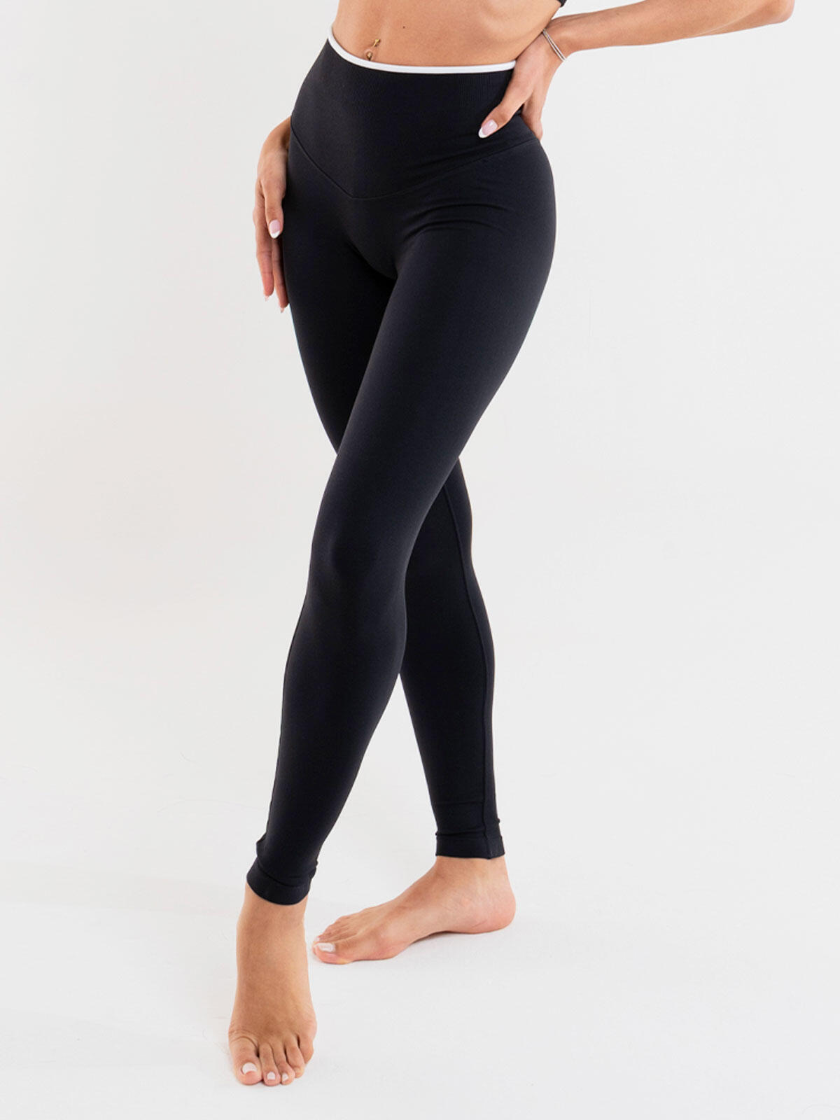 Leggings sportivi Donna fitness Eclettika seamless push-up Black 3/5