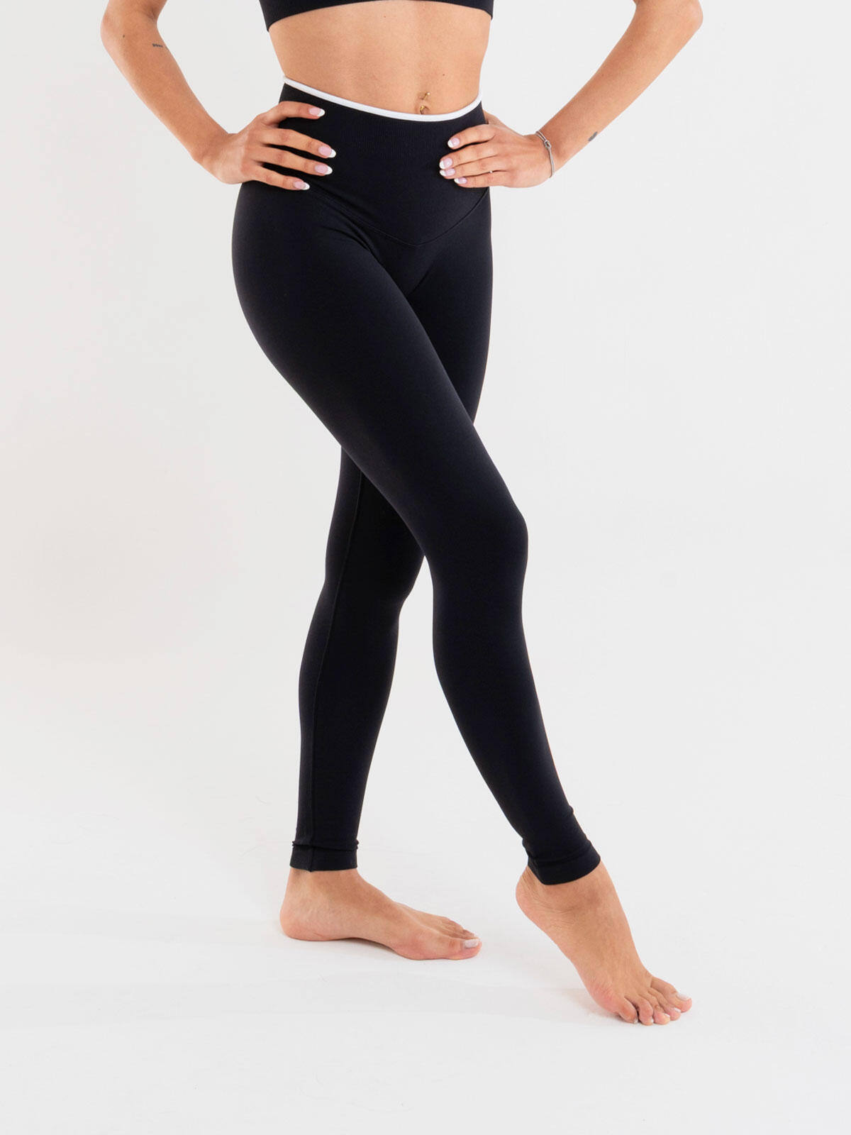 Leggings sportivi Donna fitness Eclettika seamless push-up Black 2/5