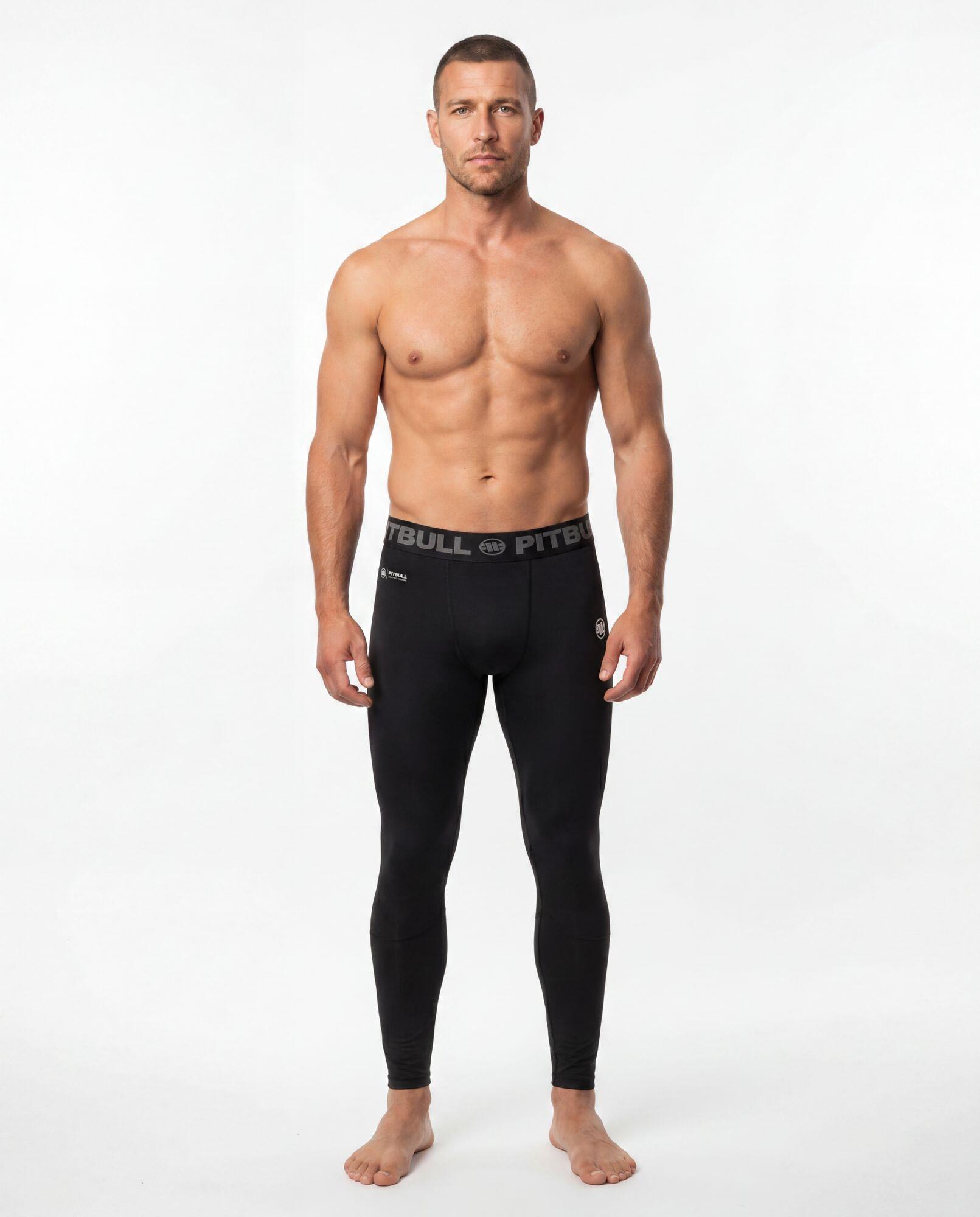 Męskie Legginsy sportowe PITBULL elastyczne treningowe RUNWAY 3/7