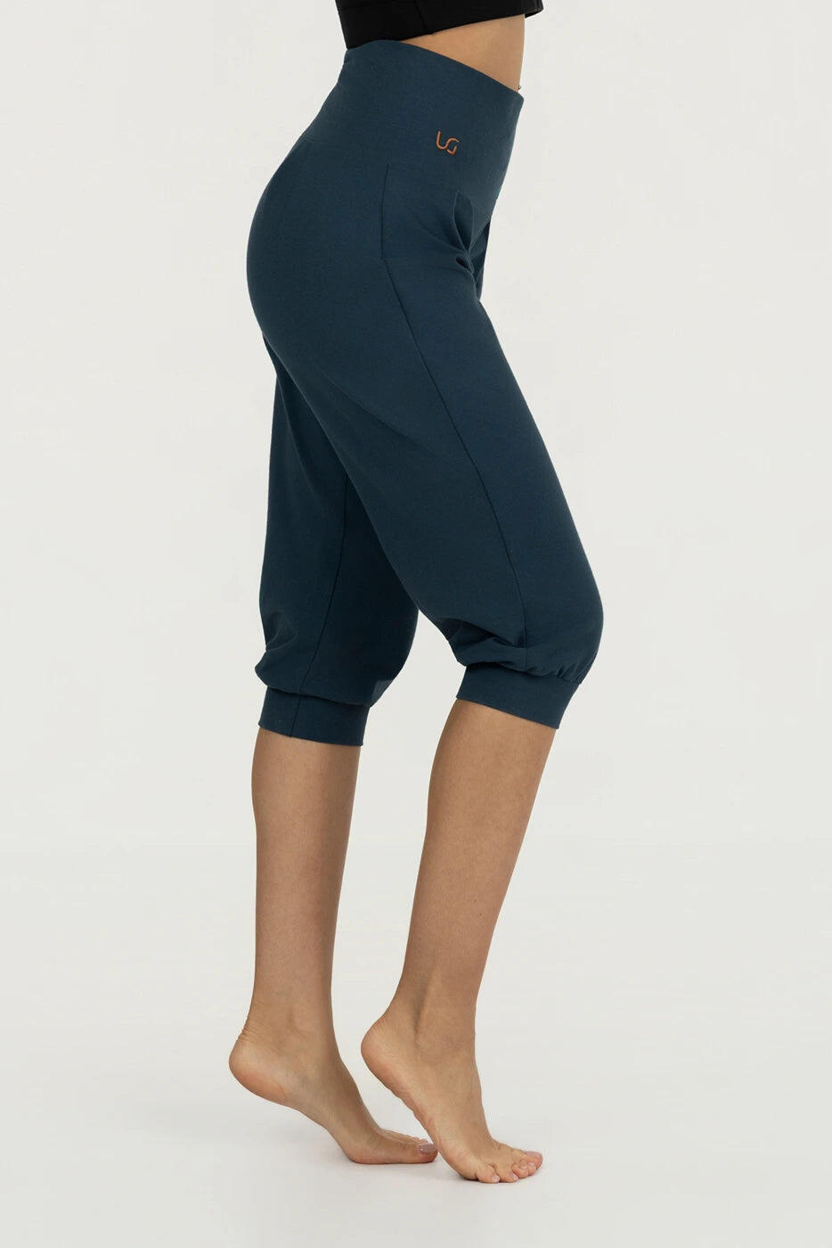 Capri de Yoga et Pilates Sukha - Legging ample taille haute - Bleugris 2/5