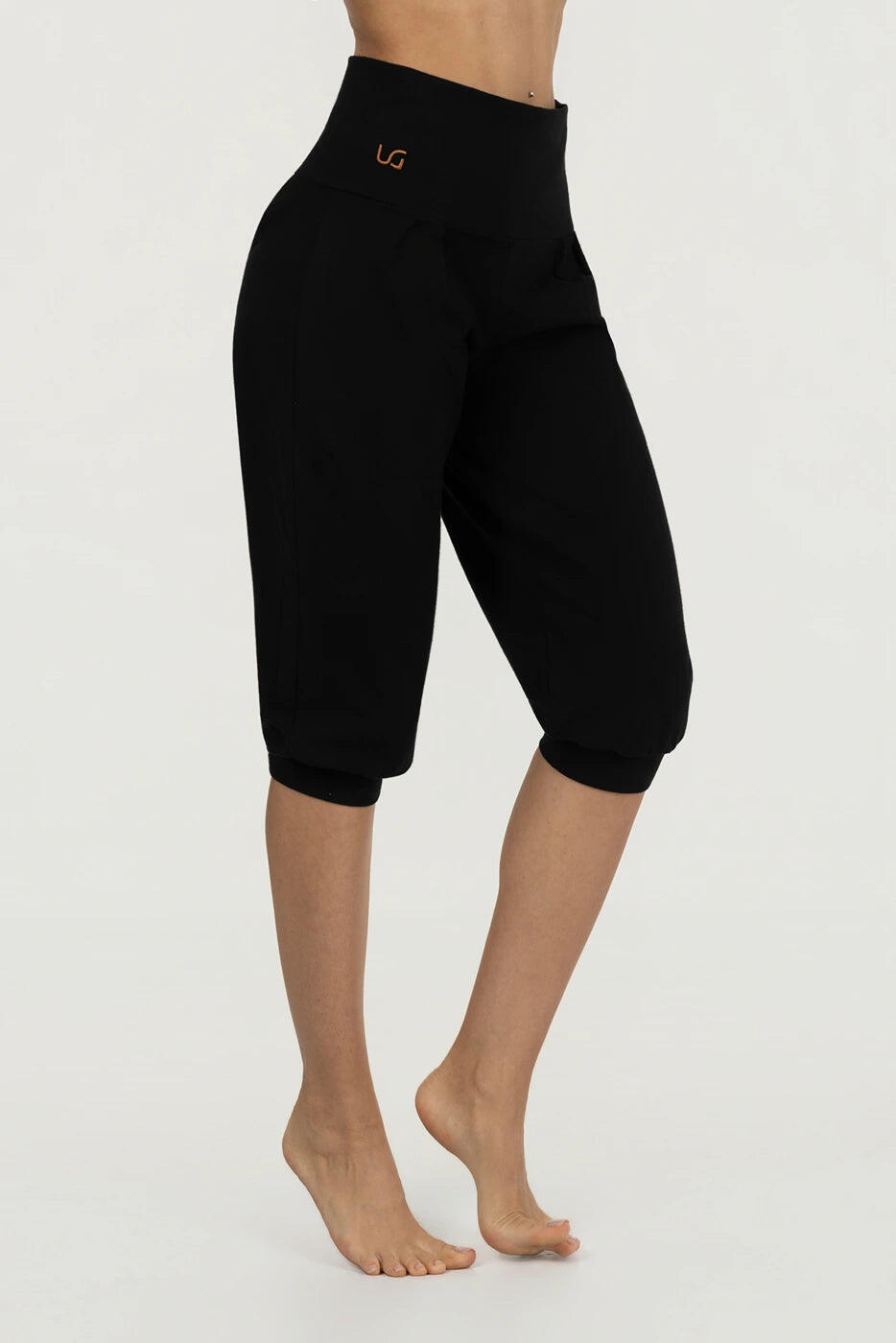 Capri de Yoga et Pilates Sukha - Legging ample taille haute - Noir 2/5