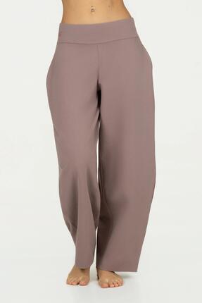 Pantalon de yoga & méditation Dhara – coupe barrel, Coffee