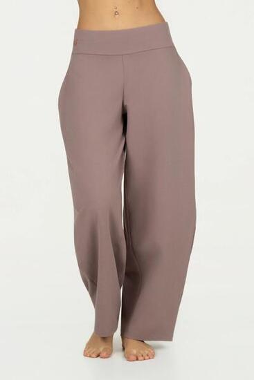 Pantalon de yoga & méditation Dhara – coupe barrel, rosé/brun