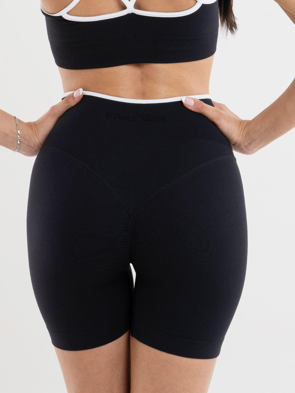 Shorts sportivi Donna fitness Eclettika seamless push-up Black 4/5