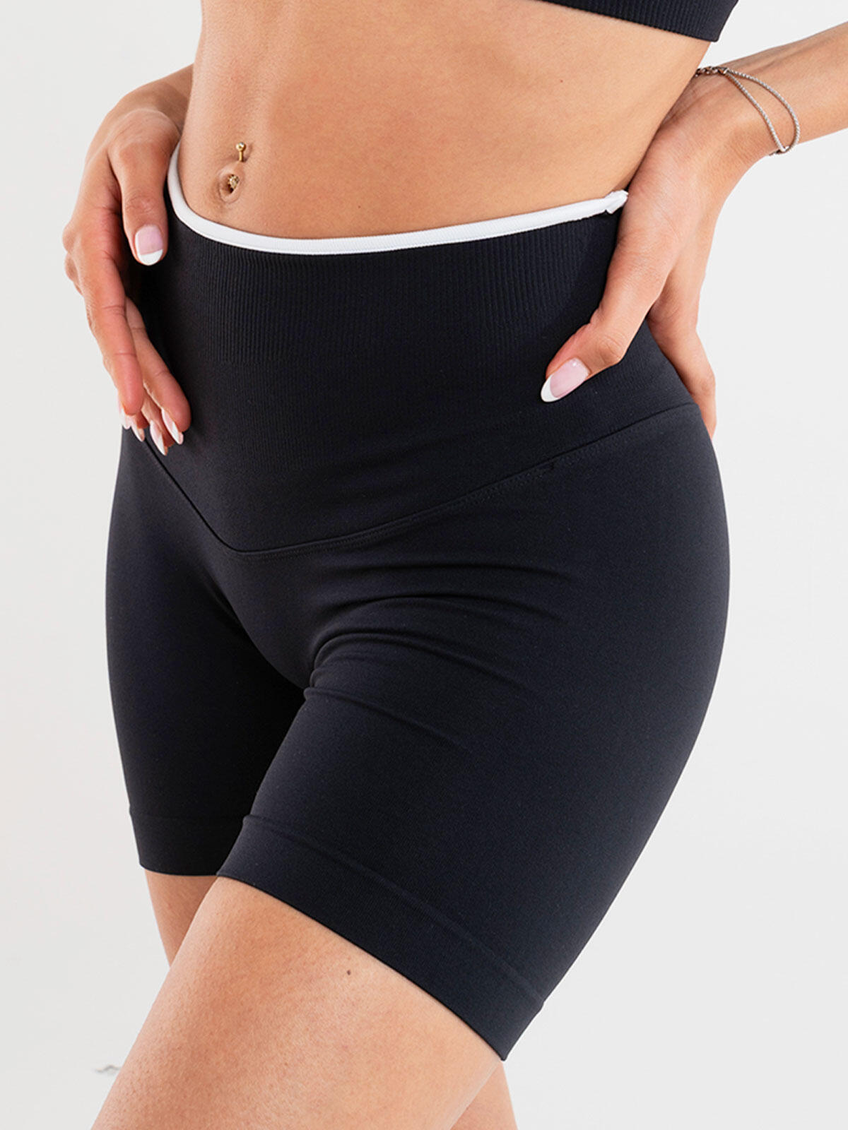 Shorts sportivi Donna fitness Eclettika seamless push-up Black 3/5