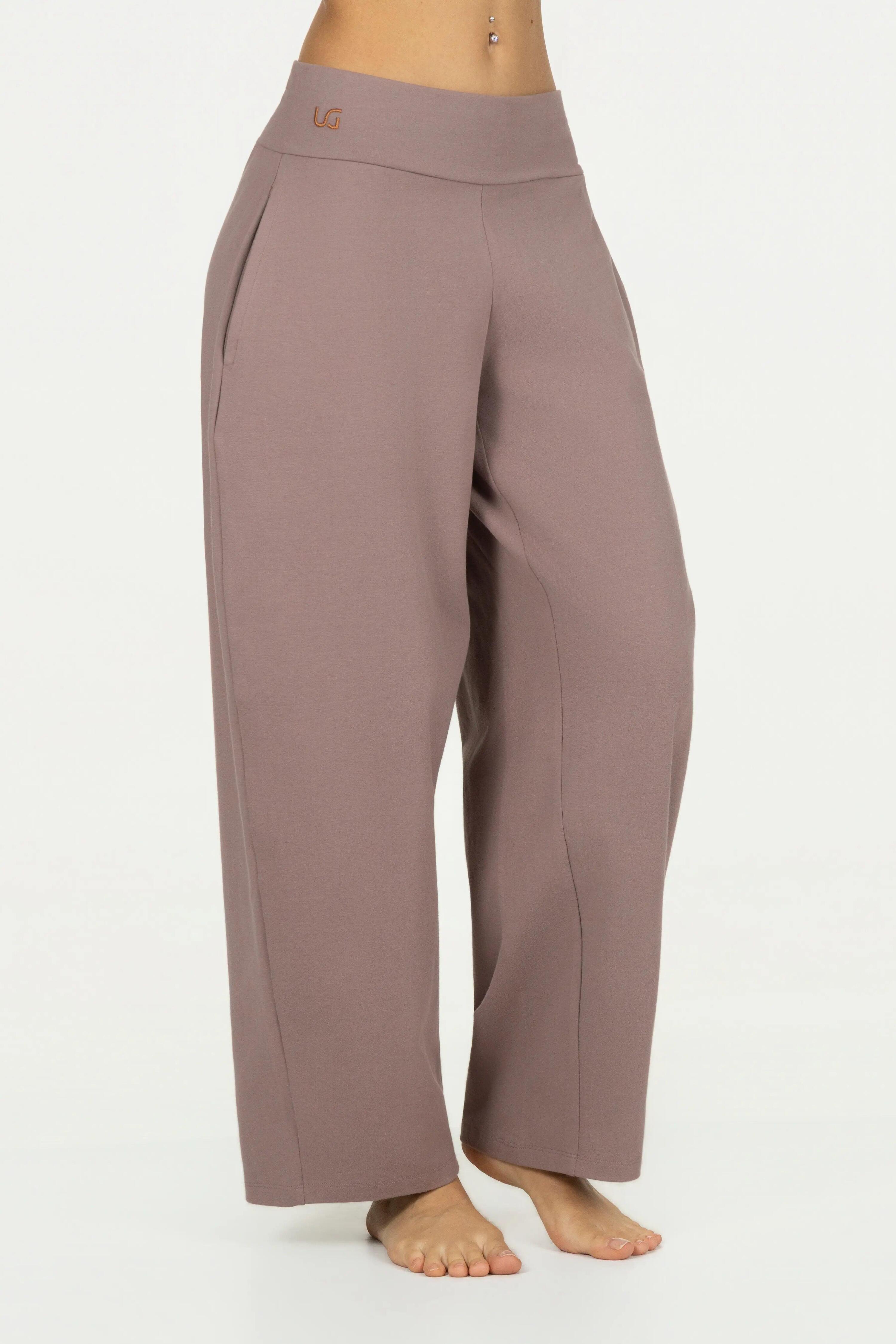Pantalon de yoga & méditation Dhara – coupe barrel, rosé/brun 2/5