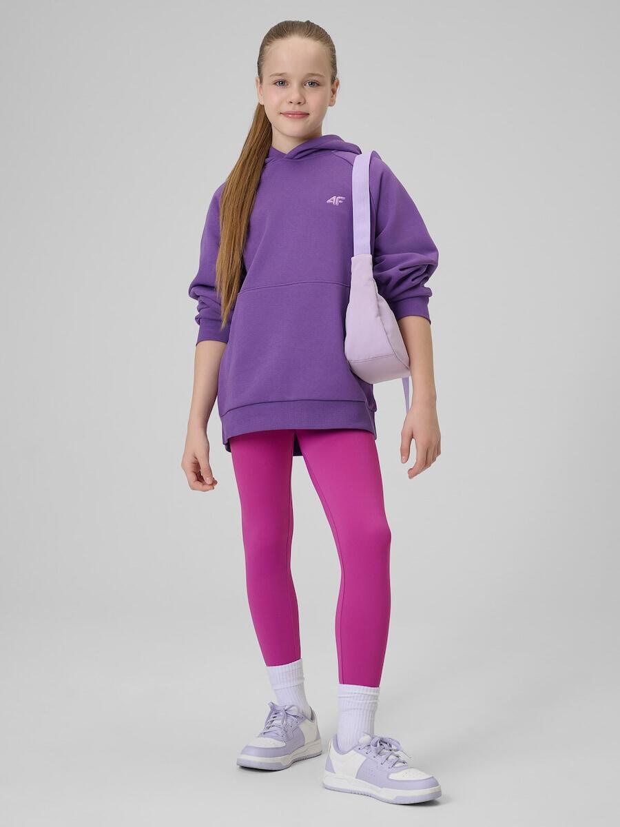 Bluza dresowa loose z kapturem dziewczęca 4F 4FJRSS26TSWSF3040 6/7