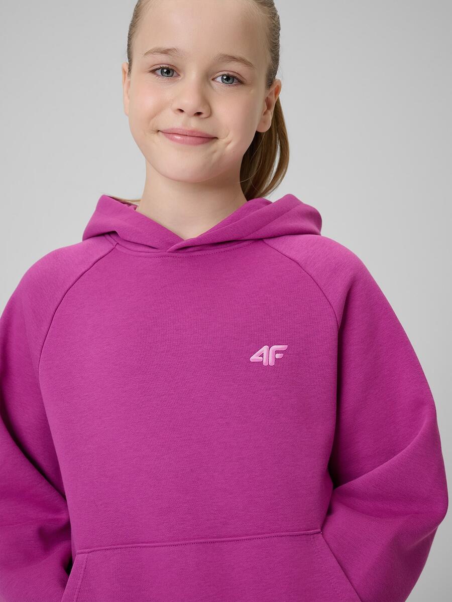 Bluza dresowa loose z kapturem dziewczęca 4F 4FJRSS26TSWSF3040 6/7