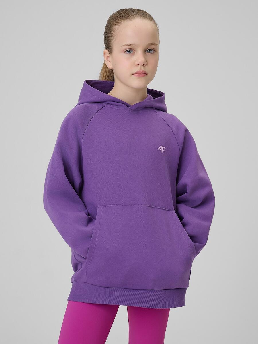 Bluza dresowa loose z kapturem dziewczęca 4F 4FJRSS26TSWSF3040 5/7