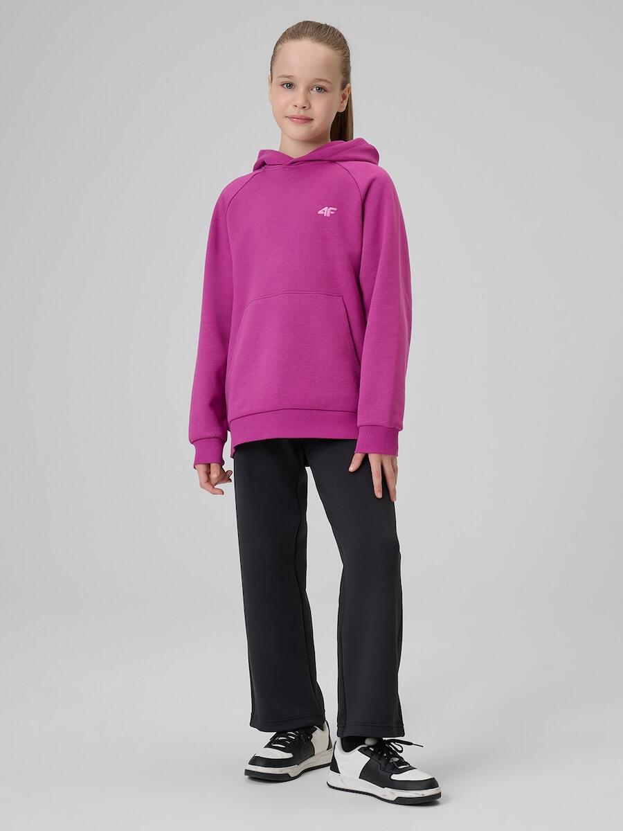 Bluza dresowa loose z kapturem dziewczęca 4F 4FJRSS26TSWSF3040 3/7