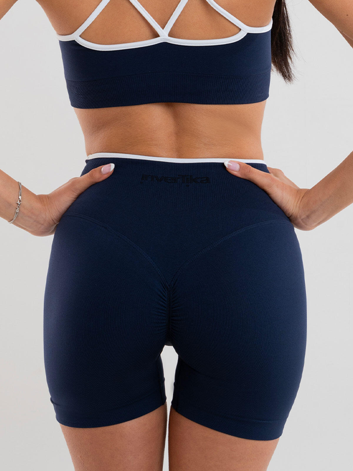 Shorts sportivi Donna fitness Eclettika seamless push-up Blue 4/5