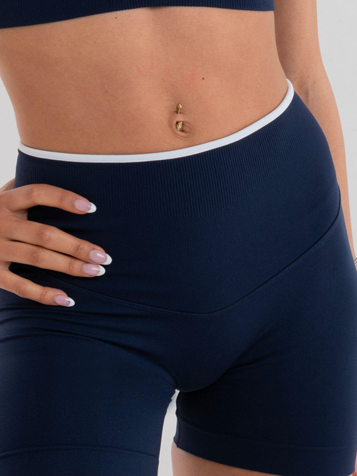 Shorts sportivi Donna fitness Eclettika seamless push-up Blue 3/5