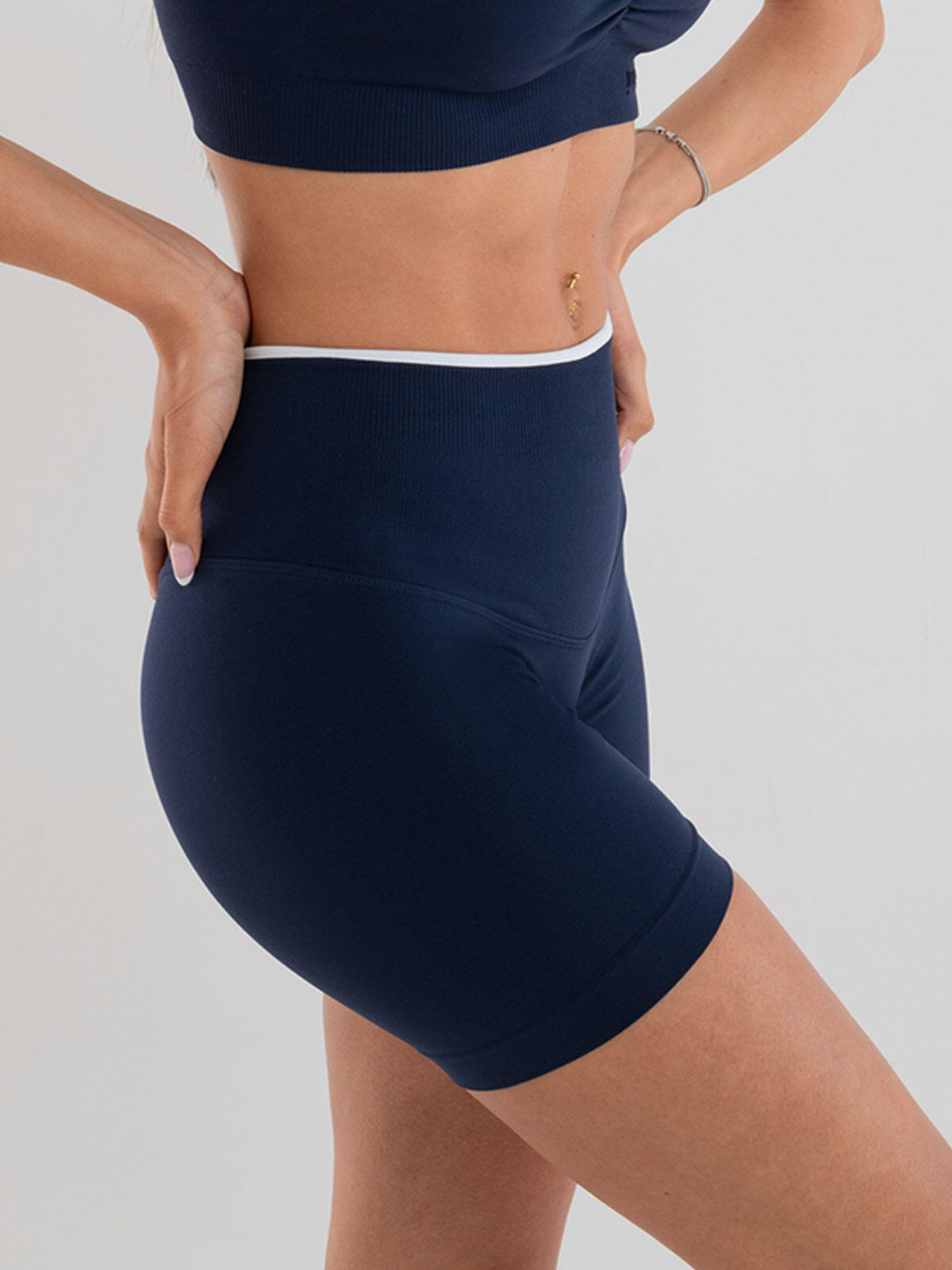 Shorts sportivi Donna fitness Eclettika seamless push-up Blue 2/5