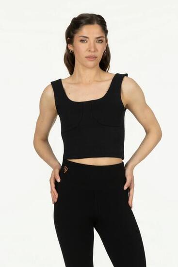 Crop Top de Yoga Ansuya - Noir Onyx