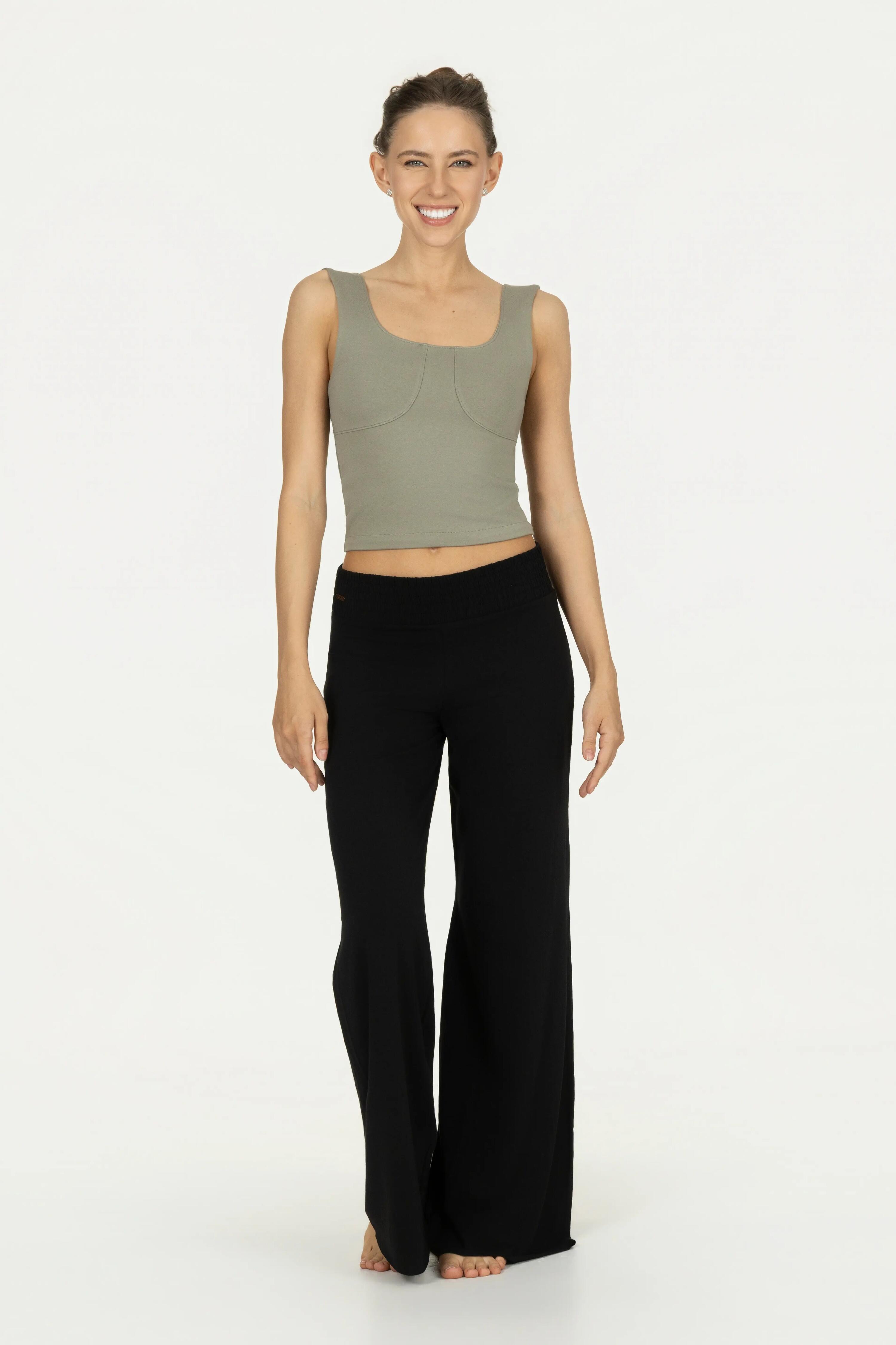 Crop Top de Yoga Ansuya - Beige / gris 4/5