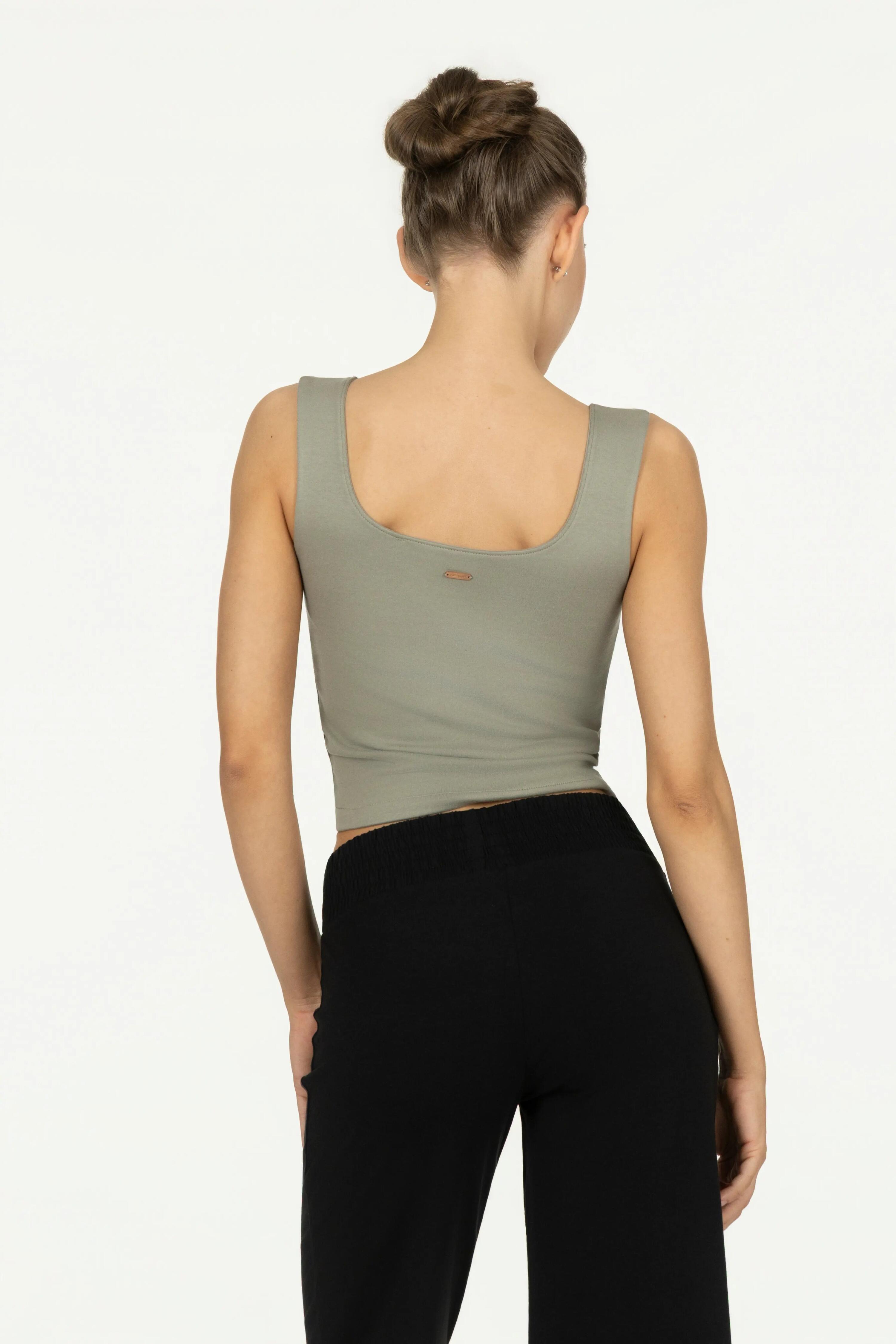 Crop Top de Yoga Ansuya - Beige / gris 3/5