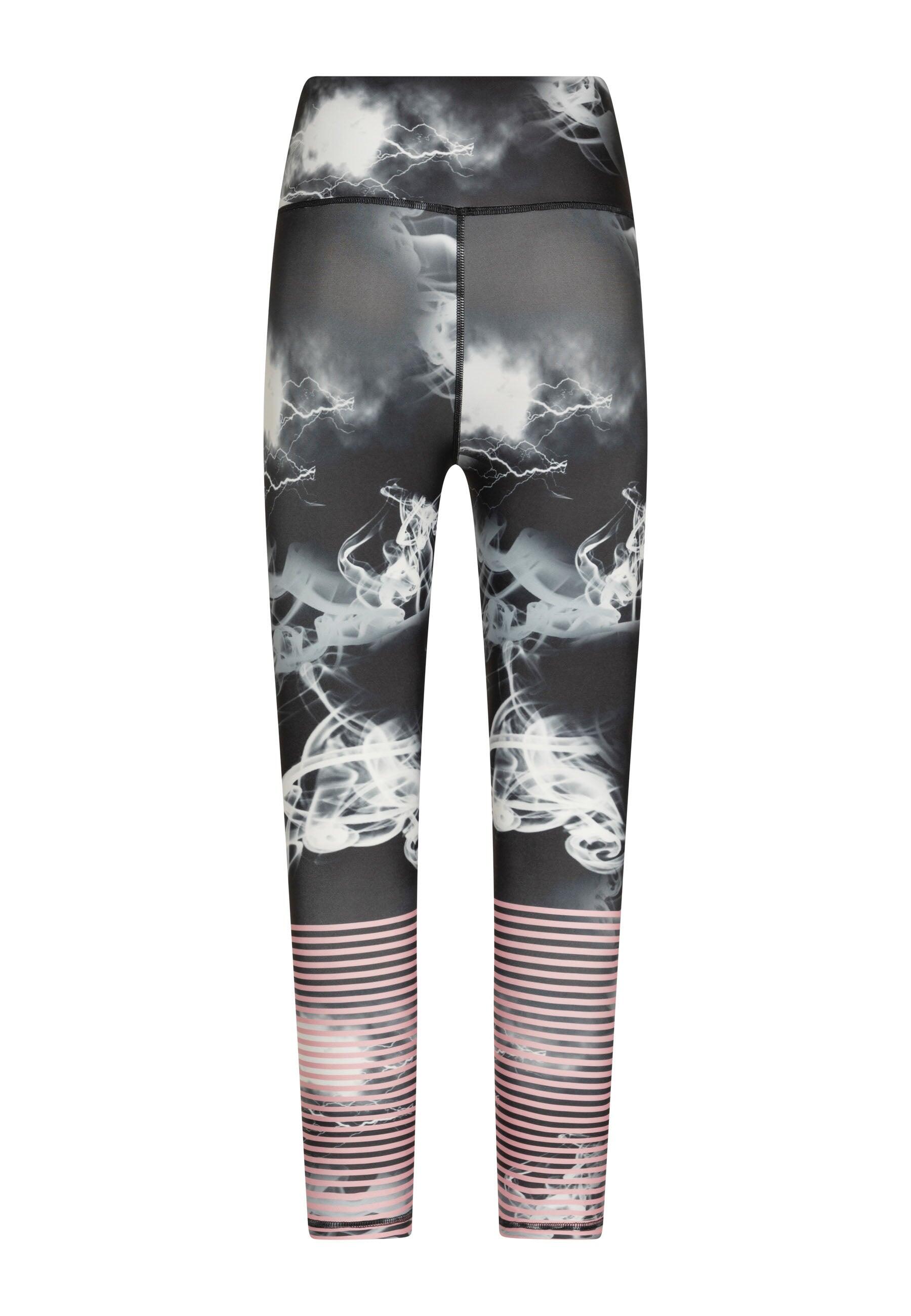 1022 Extra High Waist Leggings in Grau & Rosa 3/4