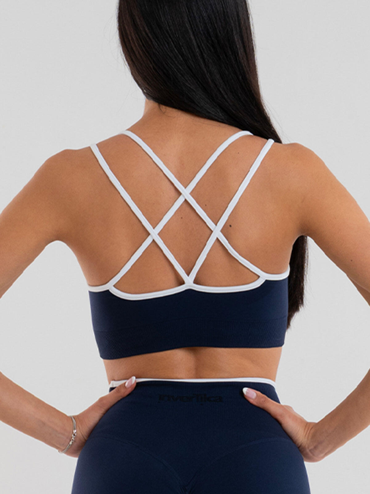 Top sportivo donna fitness e tempo libero Eclettika seamless push-up Blue 4/5