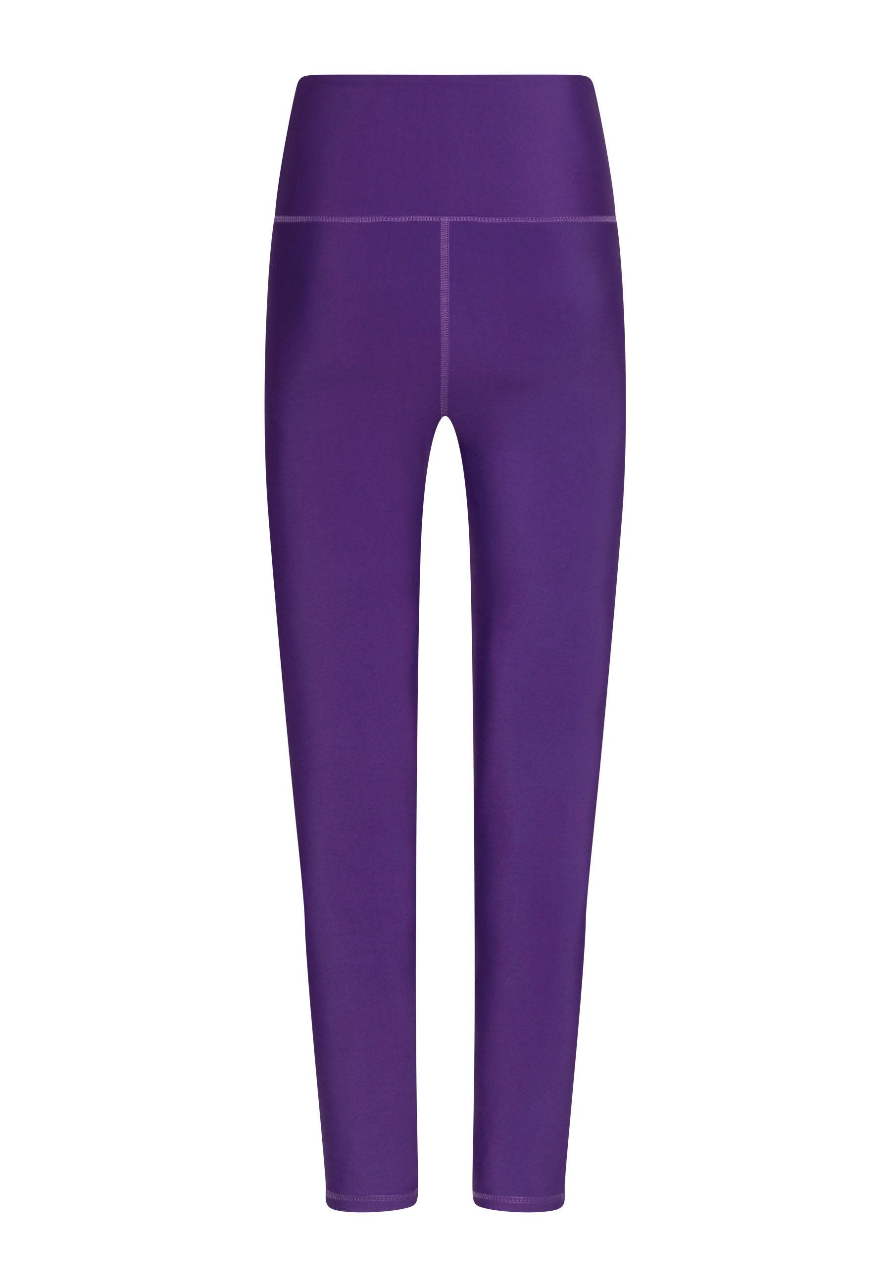 1042 Leggings a vita alta extra in viola 3/4