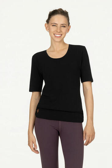 Kami Yoga et Pilates Tee avec ceinture de hanche - Noir Onyx