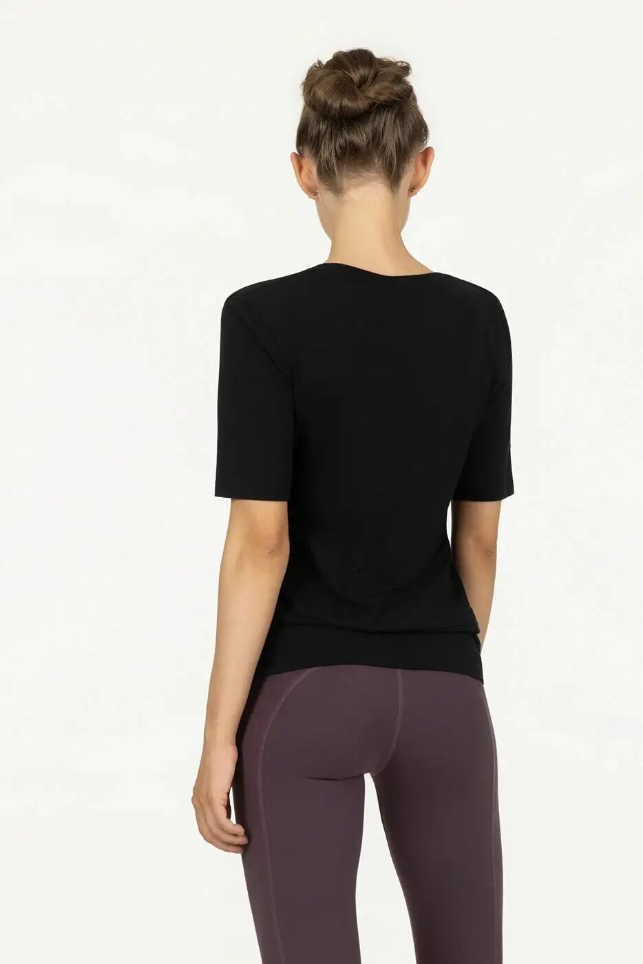 Kami Yoga en Pilates Tee met heupband - Berry 2/5