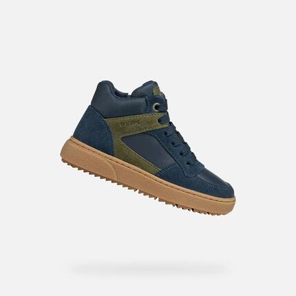 Baskets Garçon THELEVEN BOY Bleu Marine/Vert Militaire