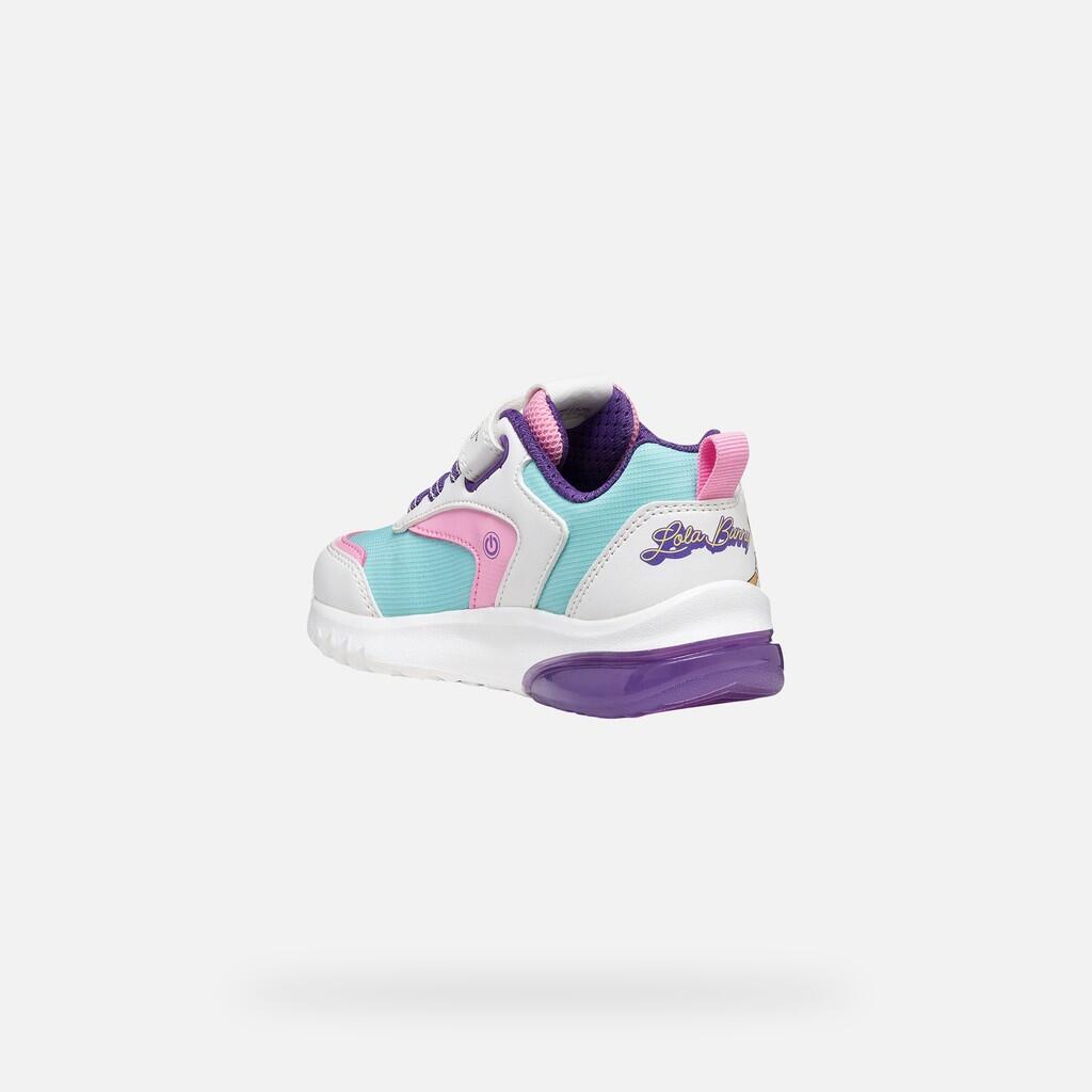 Baskets Fille J CIBERDRON GIRL Blanc/Rose 4/7