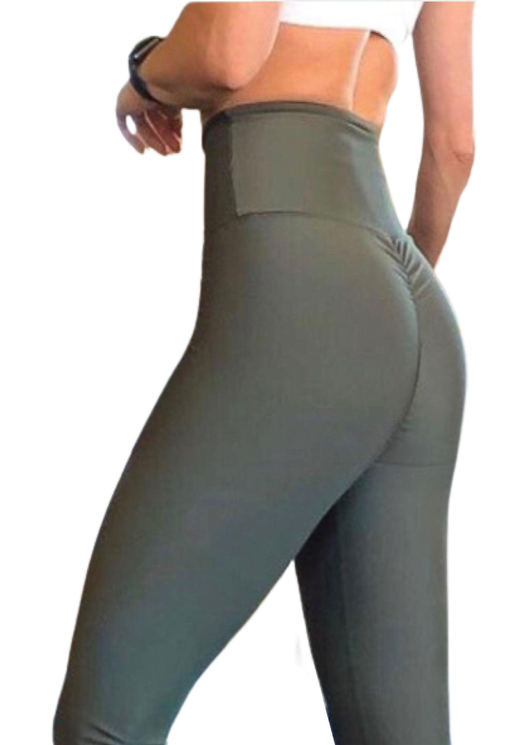 736 Leggings scrunch butt in kaki 4/5