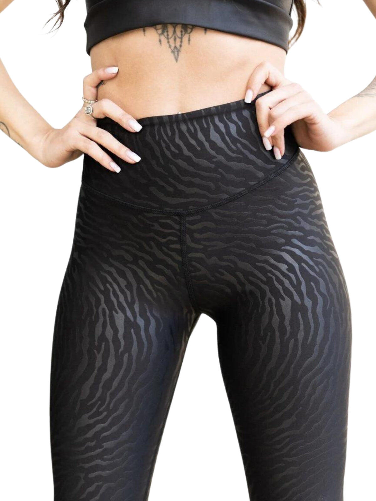 1194 Leather Look Leggings in Schwarz 2/3