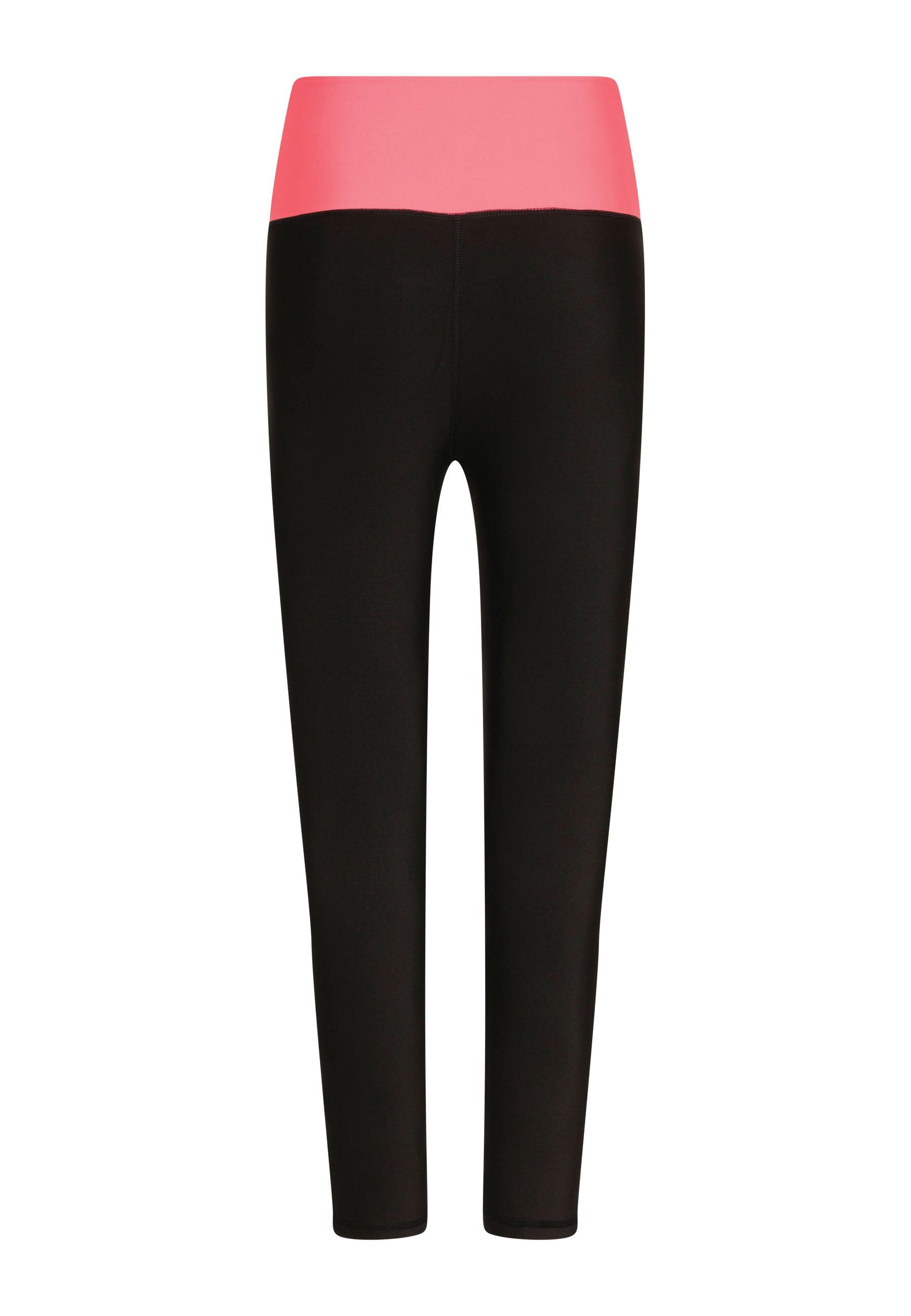 1043 Leggings a vita alta extra in nero e rosa 3/4