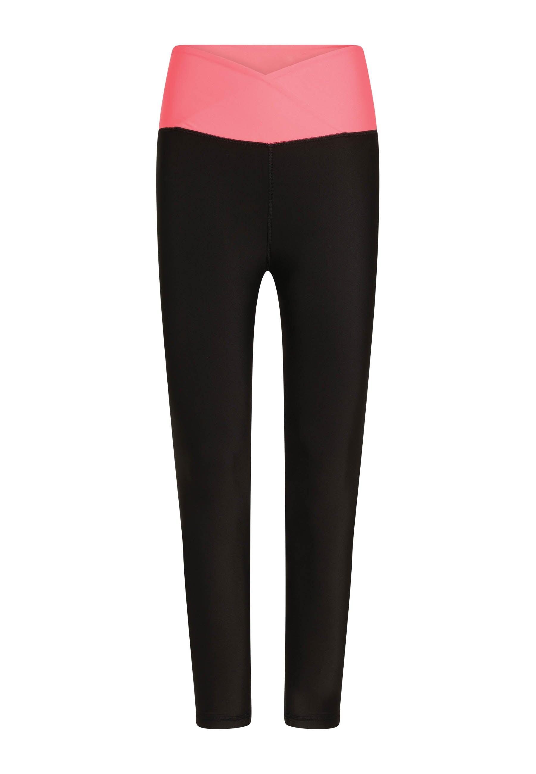 1043 Leggings a vita alta extra in nero e rosa 2/4