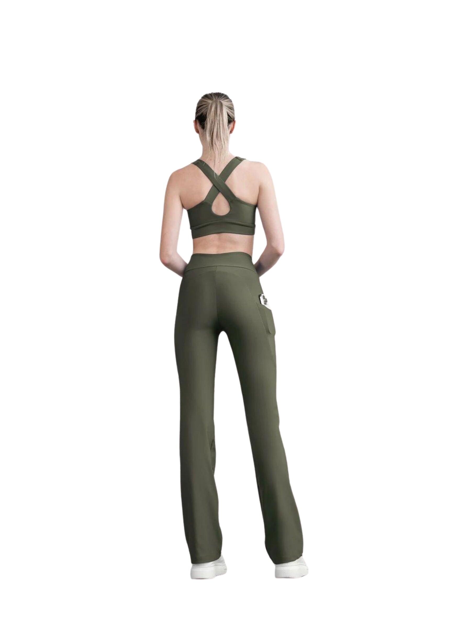 436 Leggings tascabili in cachi 4/4